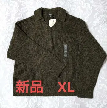 [새상품] 유니클로:C 믹스얀 폴로 스웨터 올리브