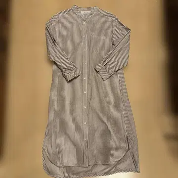 니메스 스트라이프 패턴 셔츠 원피스 긴팔