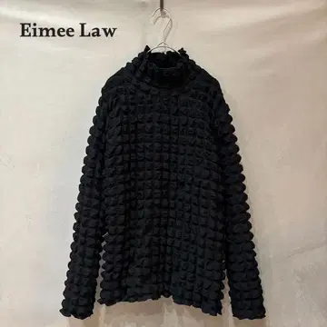 Eimee Law 스퀘어 셔링 하이넥 TOPS 블랙 M