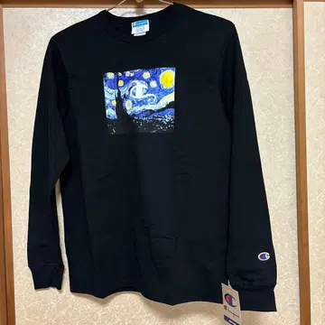 Champion 별밤 프린트 긴팔 티셔츠 회화 아트 T셔츠