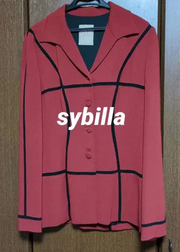 sybilla 시빌라 로즈매더 색상 그리드 패턴 자켓