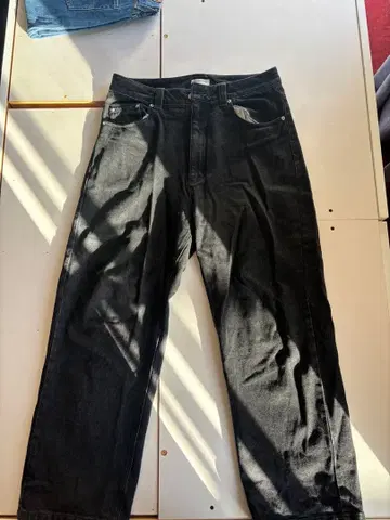 BROKEN BASE 블랙 와이드 팬츠