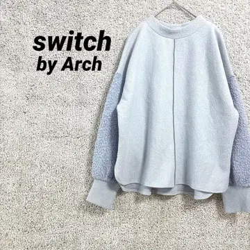 3426 스위치 이소재 니트 티셔츠 보아 절개 소매 복슬복슬 상의