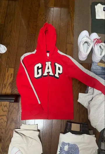 GAP 지퍼 후드티 레드 s 사이즈