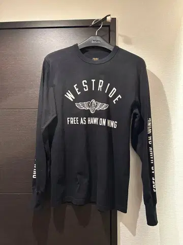 WESTRIDE 블랙 롱 슬리브 T셔츠