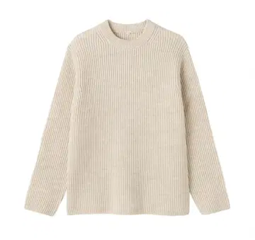 [ 새상품 ] MUJILabo 메리노울 하찌 엘보우 패치 크루넥 스웨터