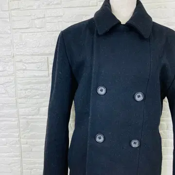 블랙바이 뱅퀴시 P 코트 숏 기장 S 울 블랙 [ 1905 29