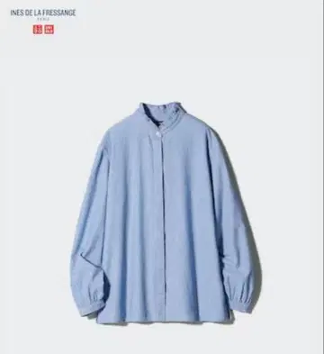 INES DE LA FRESSANGE 데님 프릴 블라우스