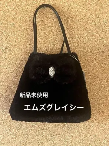 미사용 새상품 퍼 토트백 정가 12100엔