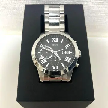 GUESS 남성용 실버 손목시계