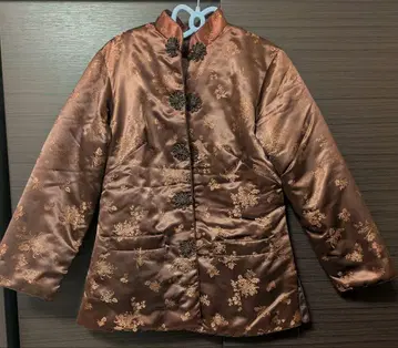 자켓 차이나 버튼 적갈색