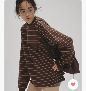 todayful 보더 롱 티셔츠