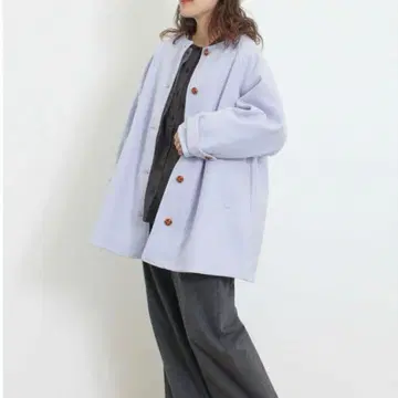 [새상품] Samansa Mos2 울리 라이크 미들 기장 크루넥 코트