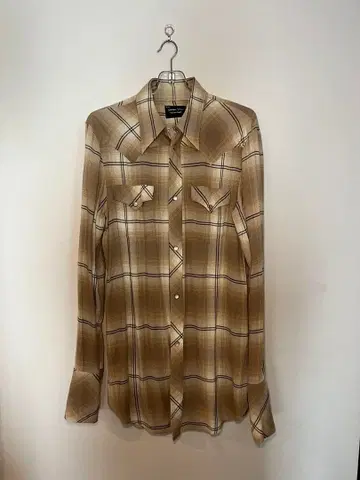 넘버나인 체크 레이온 롱 셔츠 3