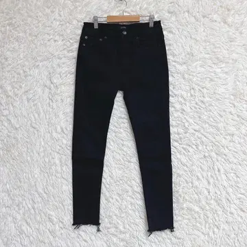 [ JEANASIS ] 스키니 데님 ( M ) 블랙 컷팅 스트레치