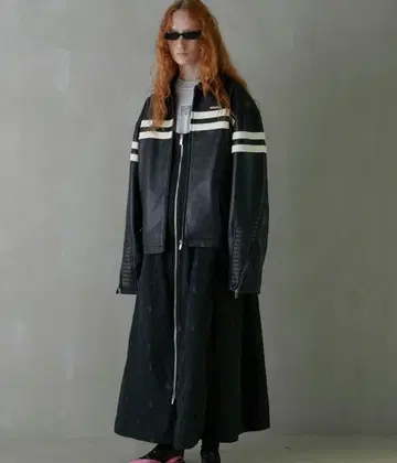 PRANK PROJECT 스트라이프 가죽 자켓 프랭크 프로젝트