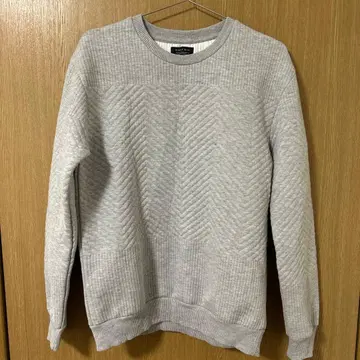 [ 자라 ] ZARA 그레이 지그재그 무늬 맨투맨 M