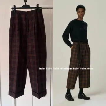 2022AW 마가렛호웰 울 린넨 팬츠 체크