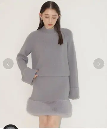 새상품 Rirandture 밑단 퍼 니트 업 M