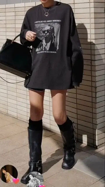 MACHATT 프린트 롱 T셔츠