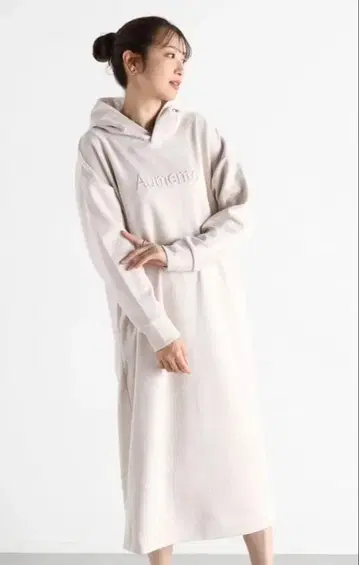 야마다야 Vin 스웨이드라이크 후디드 원피스 그레이지