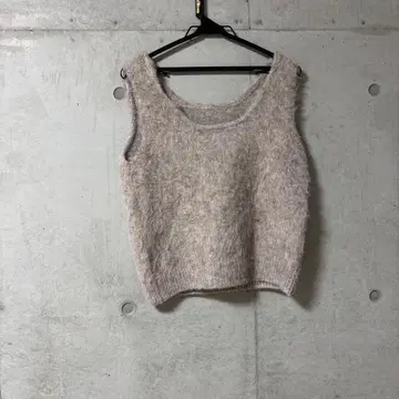 핑크 베이지 니트 베스트 M