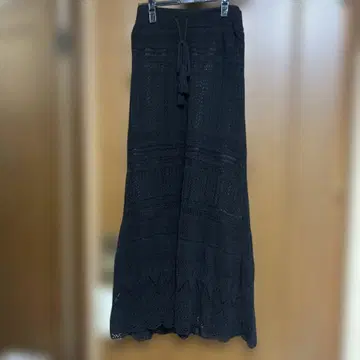 그레이스 클래스의 블랙 뜨개질 디자인 롱 스커트