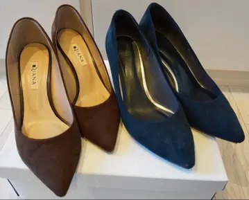 다이애나 다크 브라운 네이비 컬러 하이힐 2족 세트