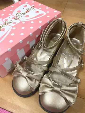 박스 포함 Angelic Pretty 스트랩 포함 리본 신발