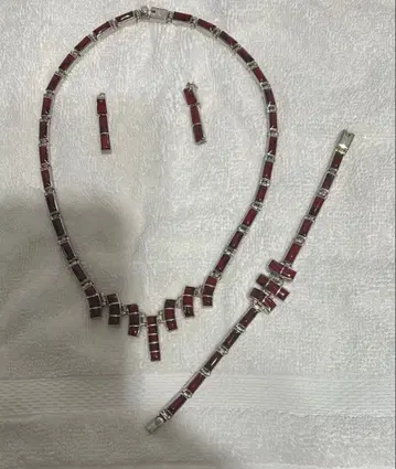 실버 주얼리 세트 목걸이 팔찌 귀걸이