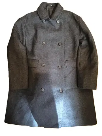 르 글라지크 다크 그레이 더블 브레스트 체스터 코트