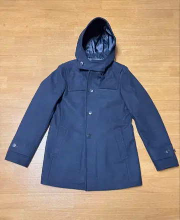 유나이티드 애로우즈 네이비 후드 부착 코트