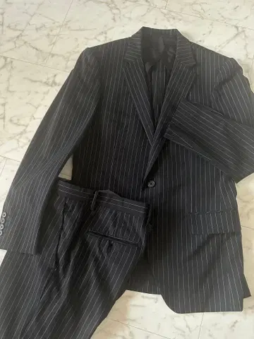 조셉옴므 스트라이프 수트 셋업 상의 46 하의 46 블랙