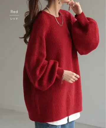 HUG.U 니트 볼륨 슬리브 롱 여성용