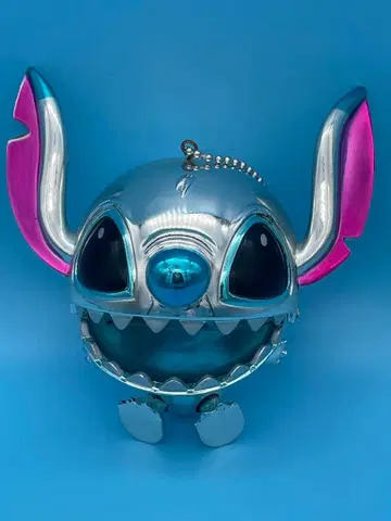 디즈니 스티치 실버 메탈릭 피규어