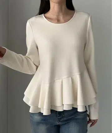 Louere 페플럼 디자인 컷 탑 미사용 새상품