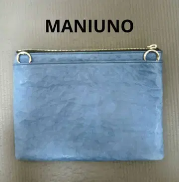 MANIUNO 가죽 사코슈, 백, 파우치, 블루 (숄더 없음)