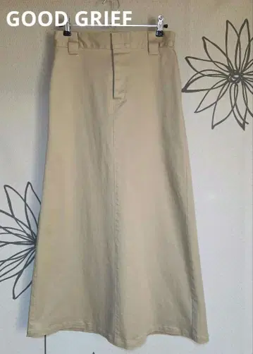 GOOD GRIEF 치노 롱 맥시 길이 스커트 M 베이지