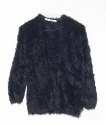 프레임워크 니트 샤기 가디건 네이비