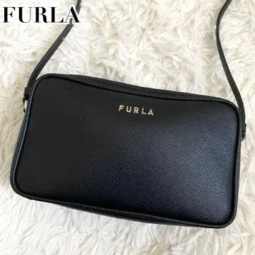 미사용급 훌라 현행 숄더백 릴리 올 가죽 로고 블랙