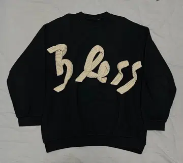 BLESS 레어 블랙 맨투맨 트레이닝복 입체 로고