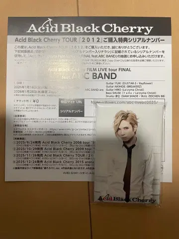 Acid Black Cherry 2012 특전 캔뱃지 미사용