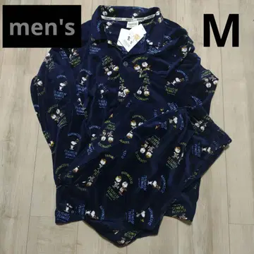 스누피 파자마 남성용 올 패턴 벨로아 M 사이즈 미사용 새상품 택 포함