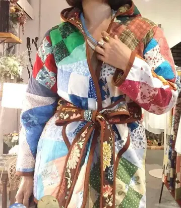 빈티지 패치워크 후드티