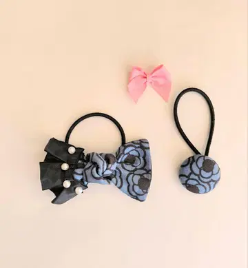 리본 & 펄 머리끈