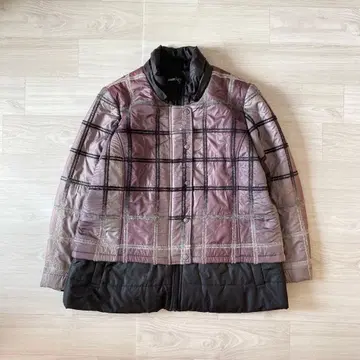 체크 절개 패딩 자켓 VORNEHME DAME L~XL