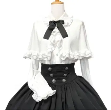 안드로미오 고귀한 케이프 쉬폰 드레이프 블라우스