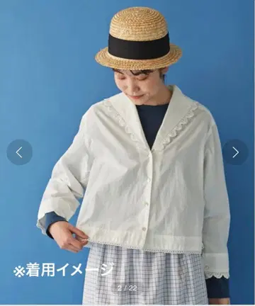 malle 레이스 편 세일러 블라우스