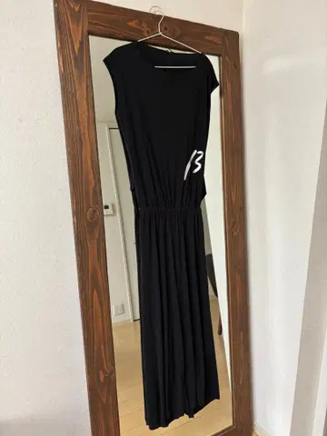 블랙 슬리브리스 롱 원피스 사이즈 9