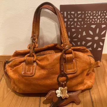 genten 가죽 핸드백 & 참 & 클리어 파일